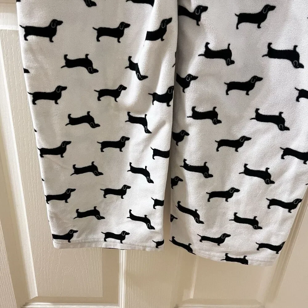 Tucker + Tate Dachshund Dog Fleece One Piece Hooded Pajamas Girls Size M 8-10